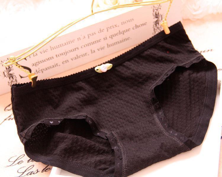 Woven Texture Black Hipster Panty-Black-Theone Apparel