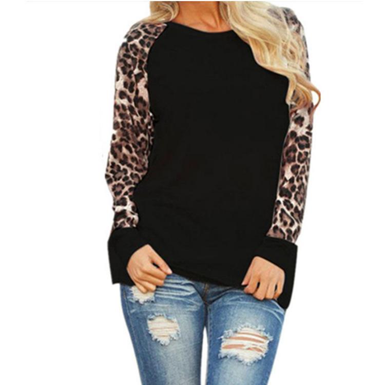 Animal Print Contrast Raglan Tee - THEONE APPAREL