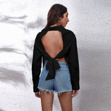 Asymmetrical Button Down Blouse with Open Back - THEONE APPAREL