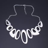 Asymmetrical Oval Metallic Modern Necklace - THEONE APPAREL