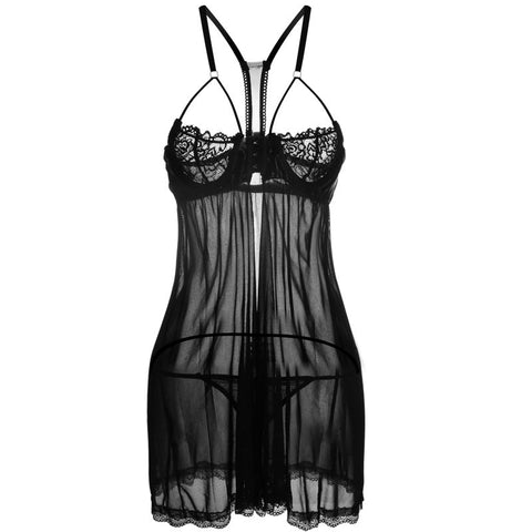 Balconette Cage Strap Babydoll Lingerie - THEONE APPAREL