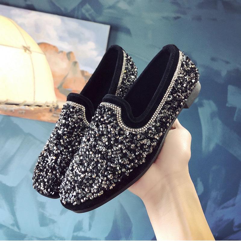 Bedazzled Buckle Front Loafers - THEONE APPAREL