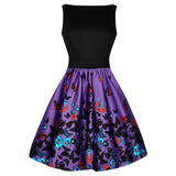 Black & Purple Floral Butterfly Dress - THEONE APPAREL