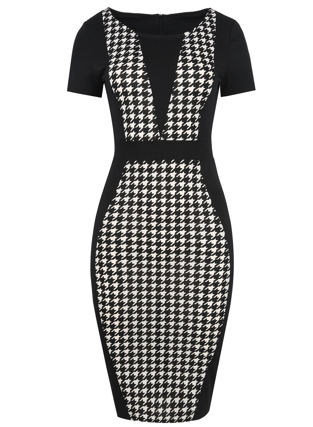 Black & White Contoured Sheath Dress - THEONE APPAREL