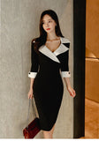 Black & White Houndstooth Sheath Dress - THEONE APPAREL