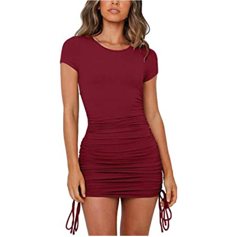 Body Con Short Sleeved Tassle Women's Dress - THEONE APPAREL