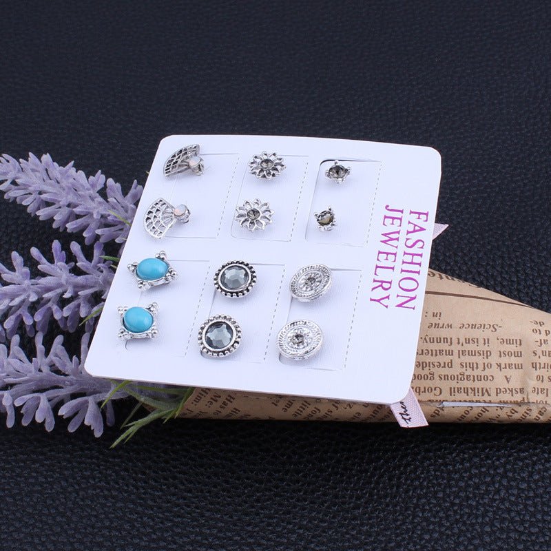 Bohemian Metallic Silver Stud Earrings - THEONE APPAREL