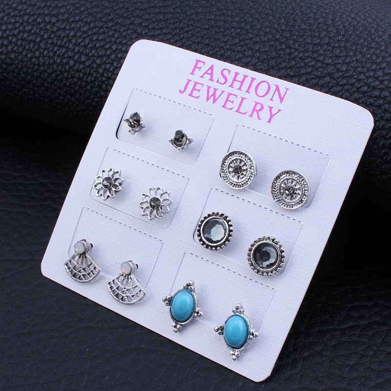 Bohemian Metallic Silver Stud Earrings - THEONE APPAREL