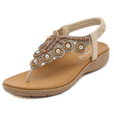 Boho Chic Colorful Stone and Rhinestone Ankle Sandals - THEONE APPAREL
