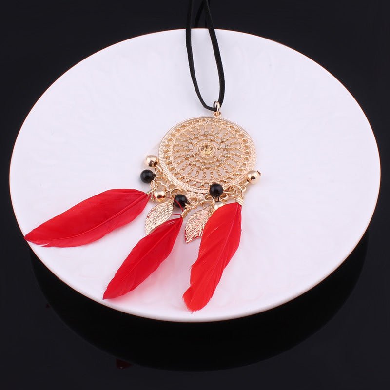 Boho Feather Dreamcatcher Necklace - THEONE APPAREL