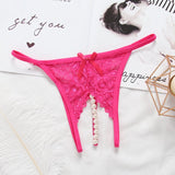 Butterfly Style Lace Cutout Thong with Pearl Strand - THEONE APPAREL